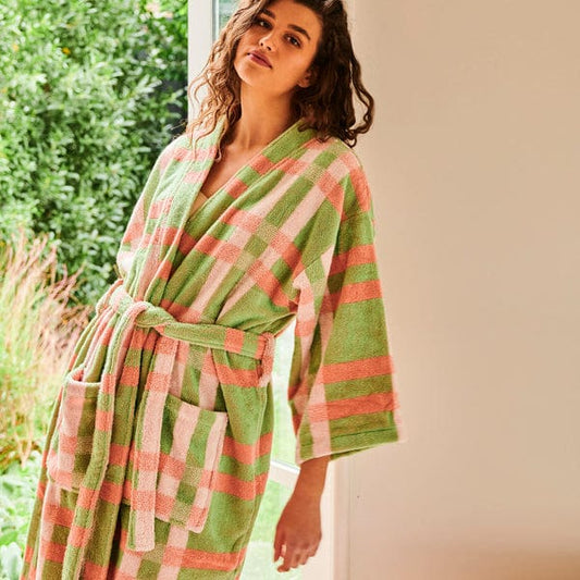 Pistachio Tartan Terry Bath Robe