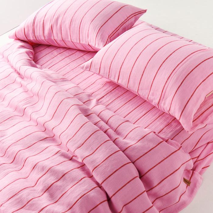 Iced Vovo Stripe Linen Pillowcases 2P Std Set