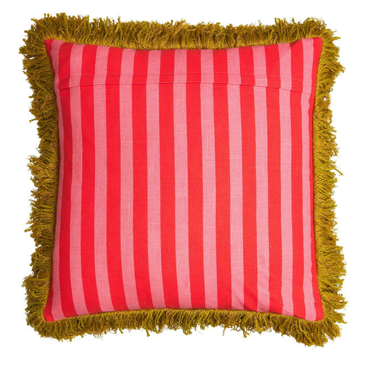 Annette Embroidered Cushion (Cosmo Pink)
