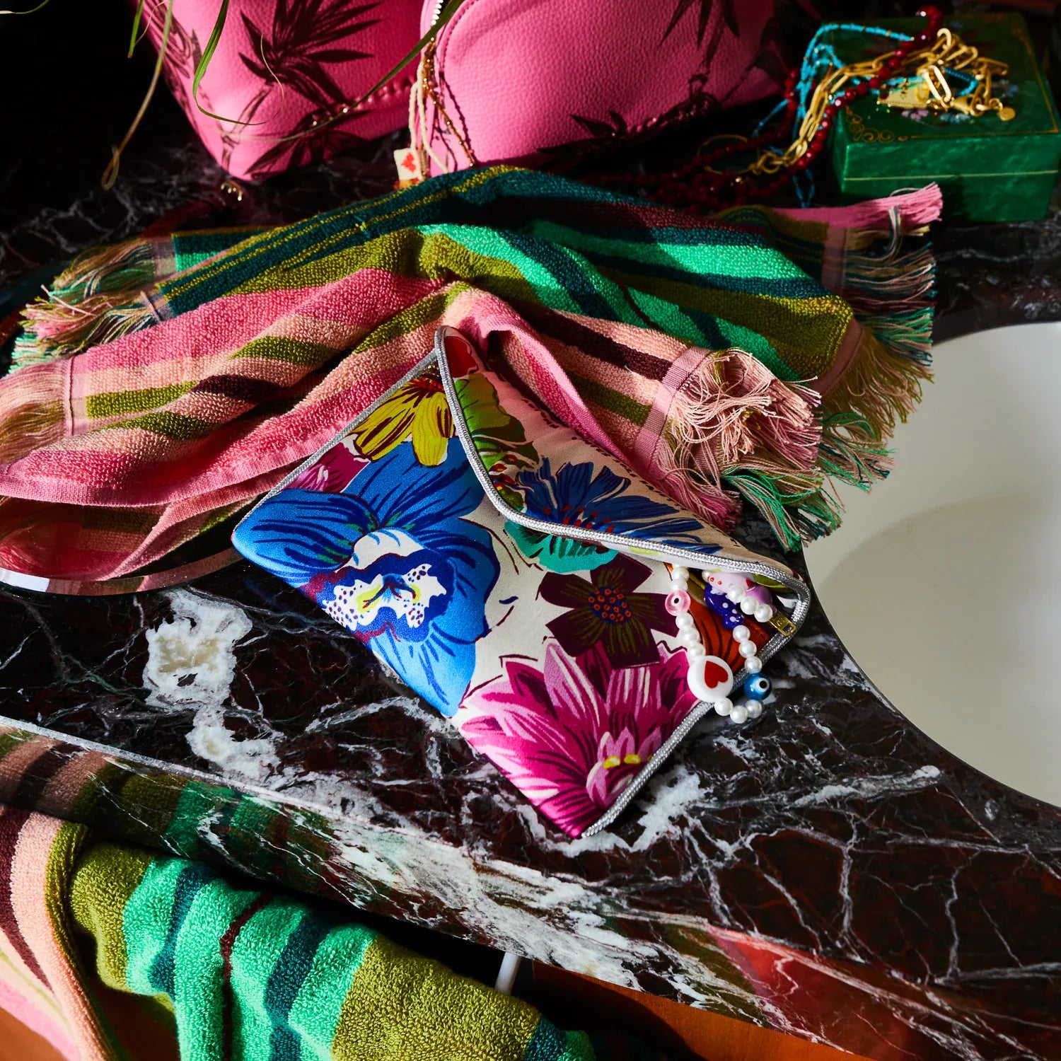 Ines Silk Pouch | Porcelain