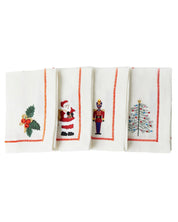 Noel Embroidered Linen Napkin | Set of 4
