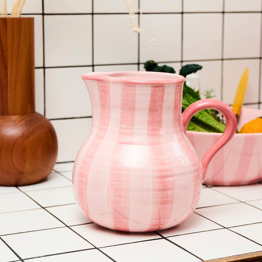 Pink Stripe Water Jug One Size