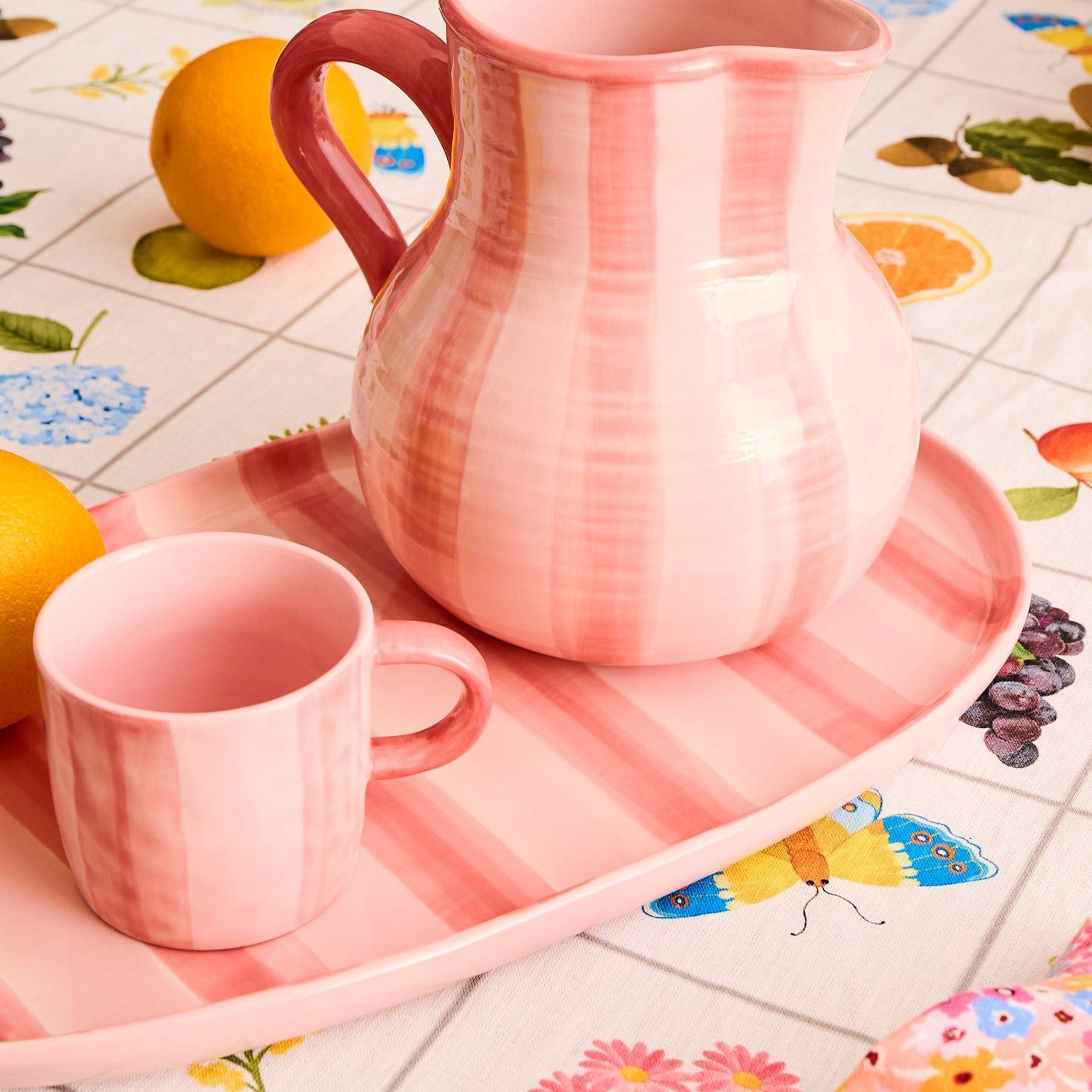 Pink Stripe Water Jug