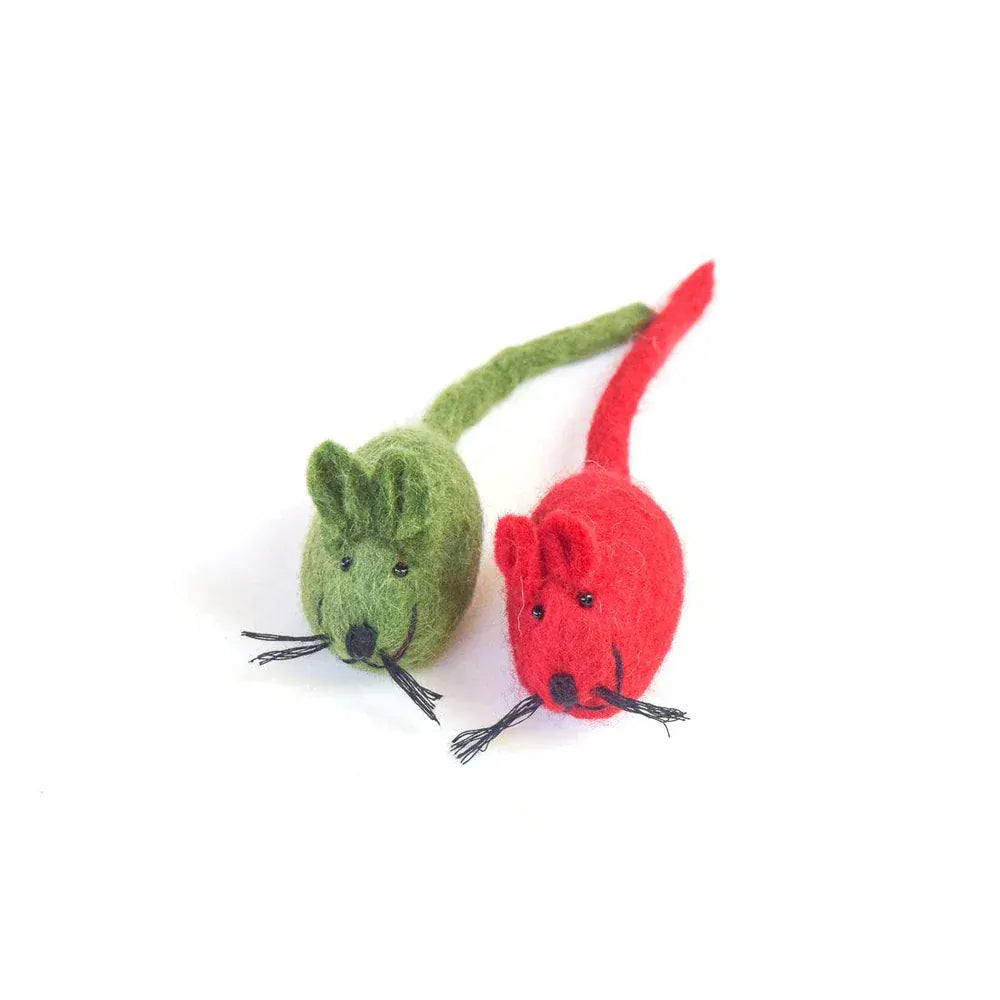 Christmas Mice Toy for Cats | Green and Red
