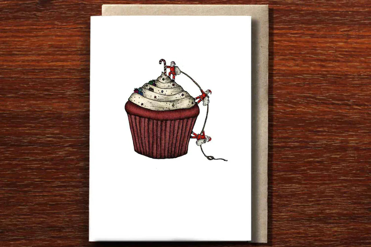 Greeting Card | Santa Clause Cupcake