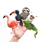 South American Rainforest Animals Finger Puppet Set