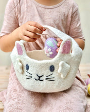 Felt Easter Egg Hunt Basket | White Bunny