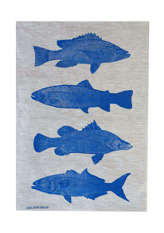 Fish Tea Towel (Cobalt)