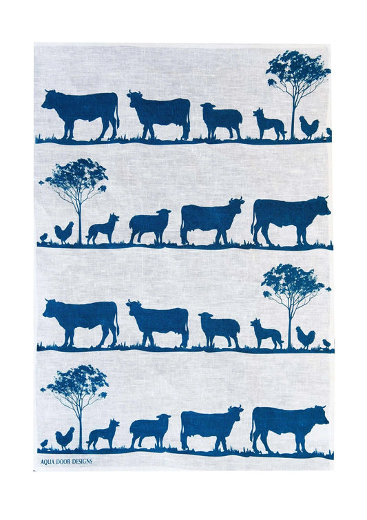 Paddock Tea Towel (Navy)
