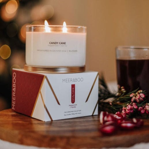 Candy Cane Gold Lid Soy Candle