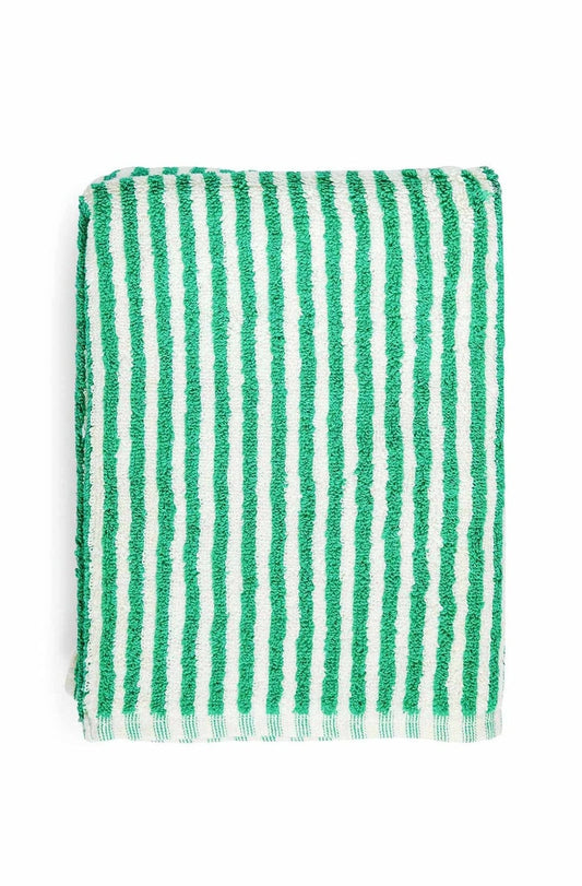 green stripe bath mat