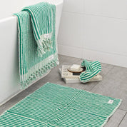 Cotton Bath Mat | Green Stripes