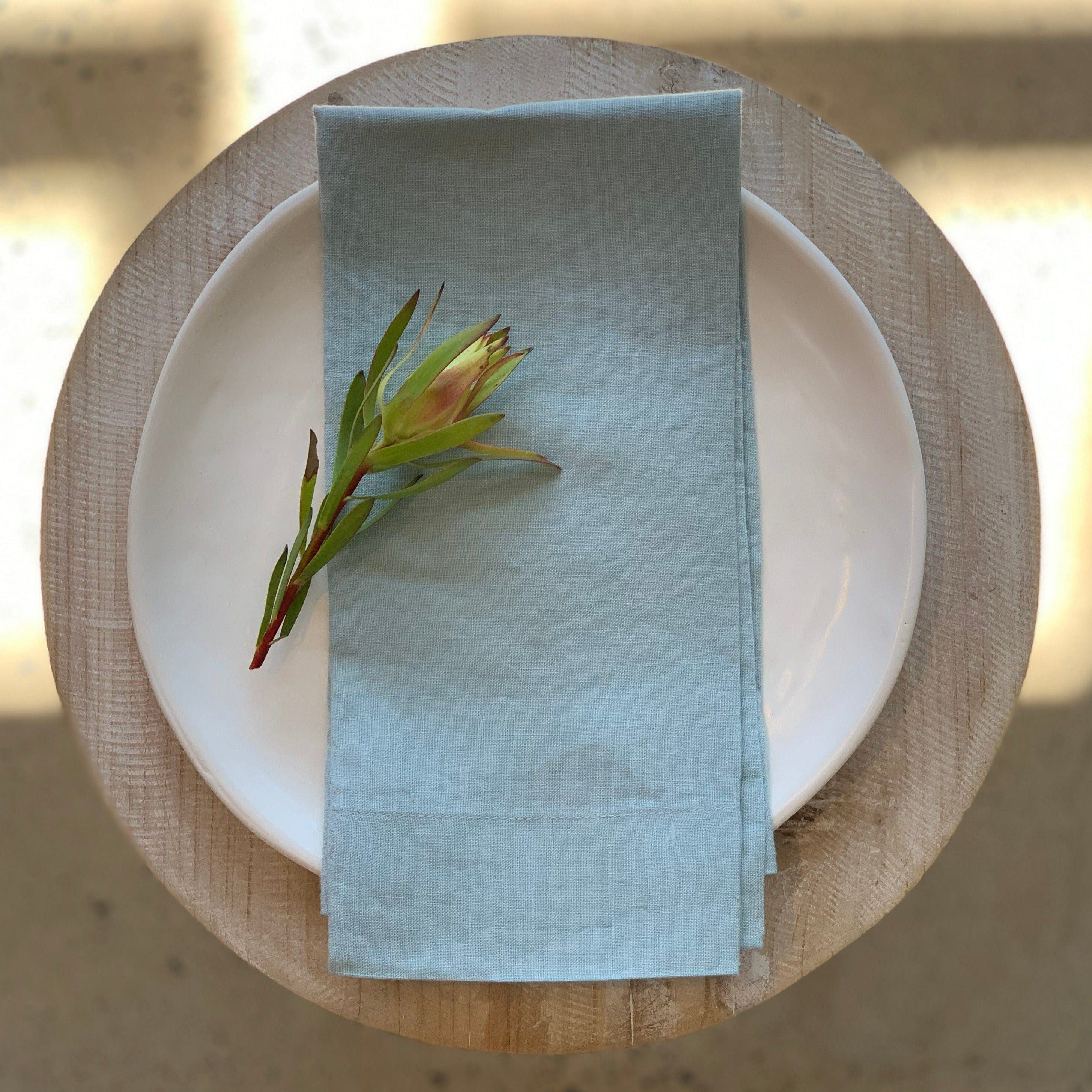 duck egg blue napkins