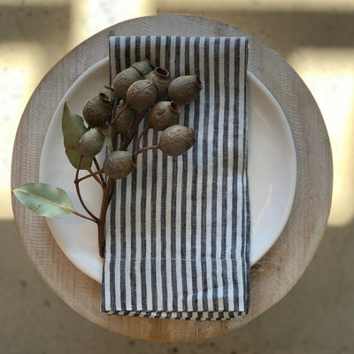 Salt and pepper stripe napkin