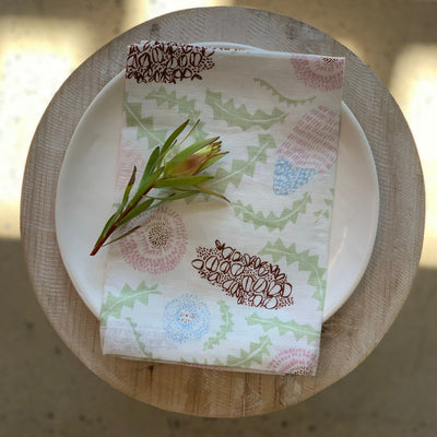 banksia flower napkin