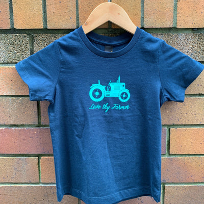Navy T-Shirt with Green Tractor