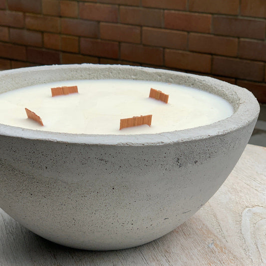 Large Concrete Candle - Grey