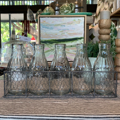 Chicken Wire Basket with Bottles