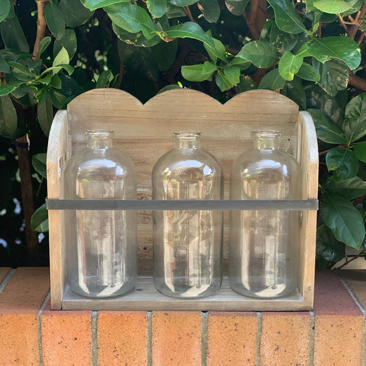 Bottles in Scalloped Stand