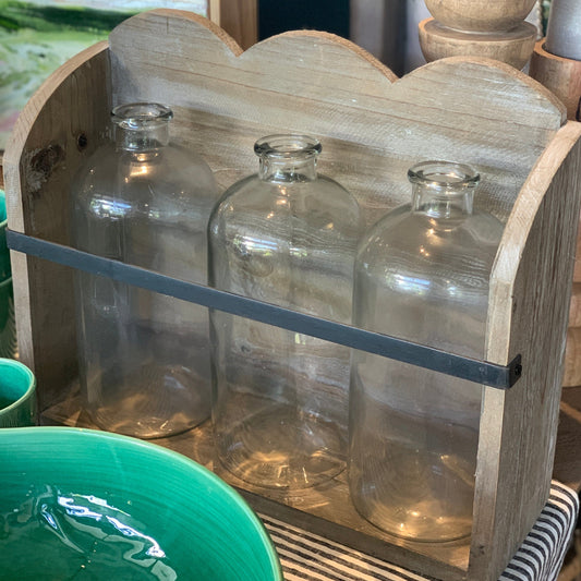 Bottles in Scalloped Stand