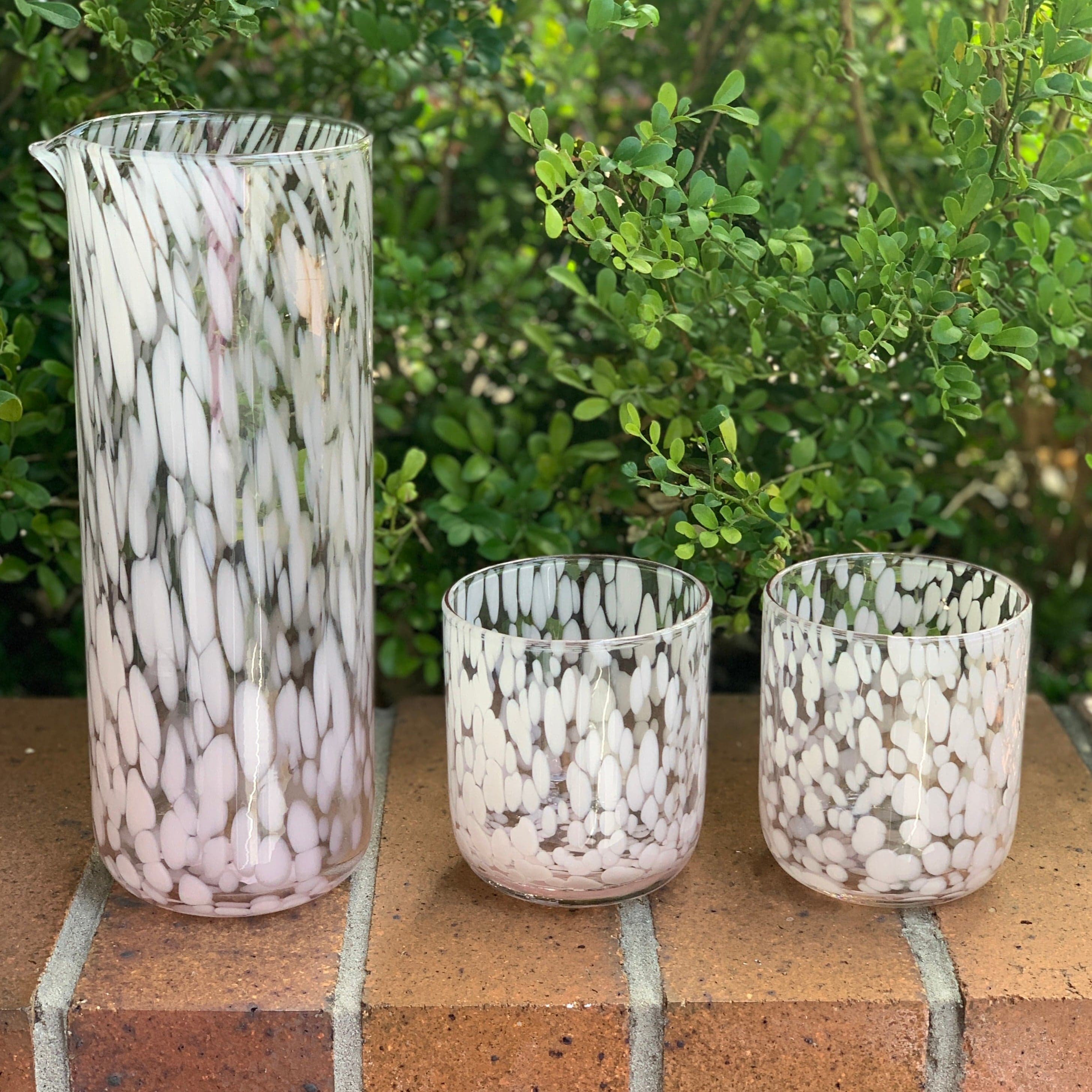 Dots Pink Glass Carafe