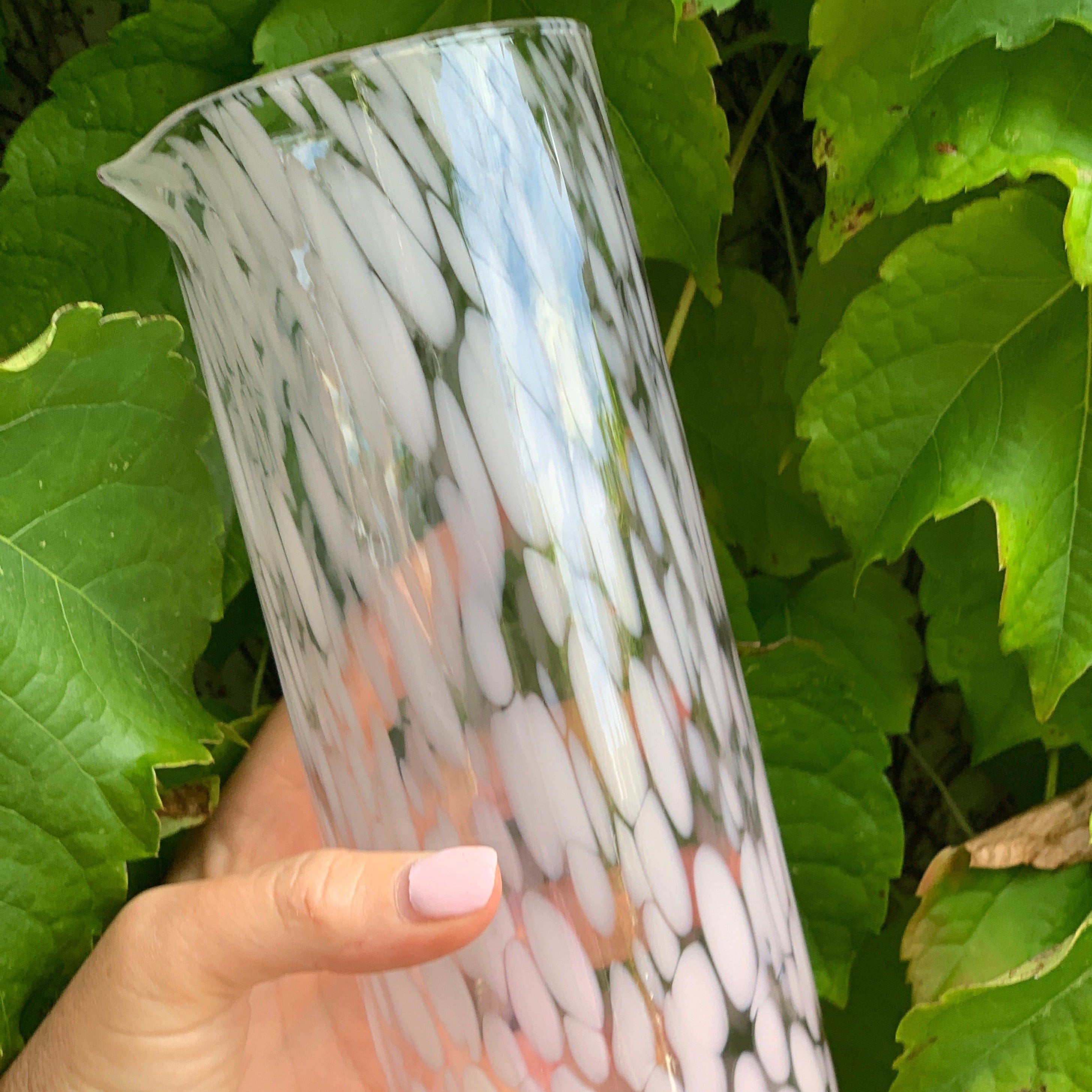 Dots Pink Glass Carafe