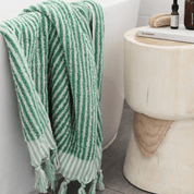 Cotton Bath Sheet | Green Stripes