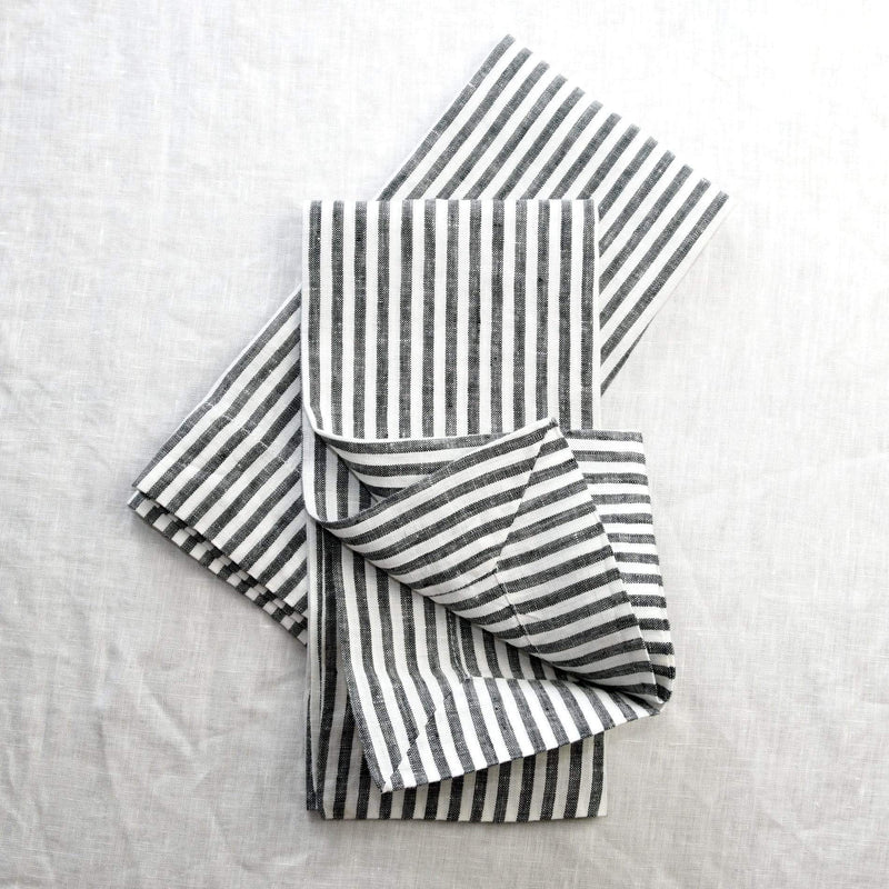 Napkins Set of 4 - Salt & Pepper Stripe