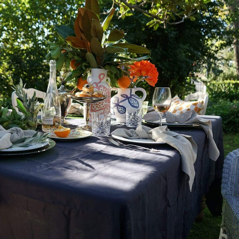 Round Tablecloth 2m - Truffle Navy